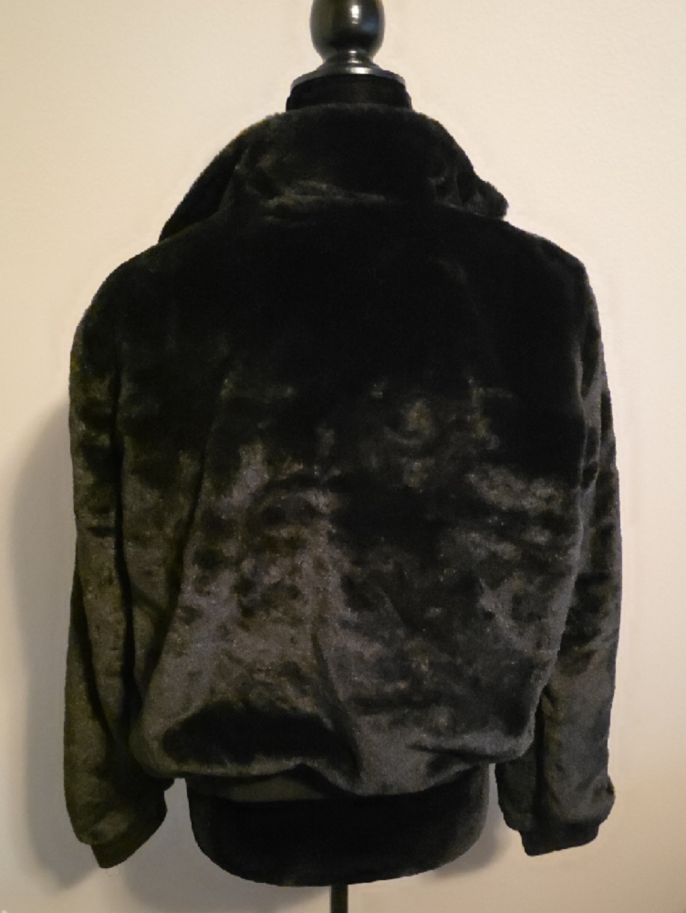 Fashion Nova Black Plush Zip Bomber Jacket NEW w/tag - Picture 2 of 4